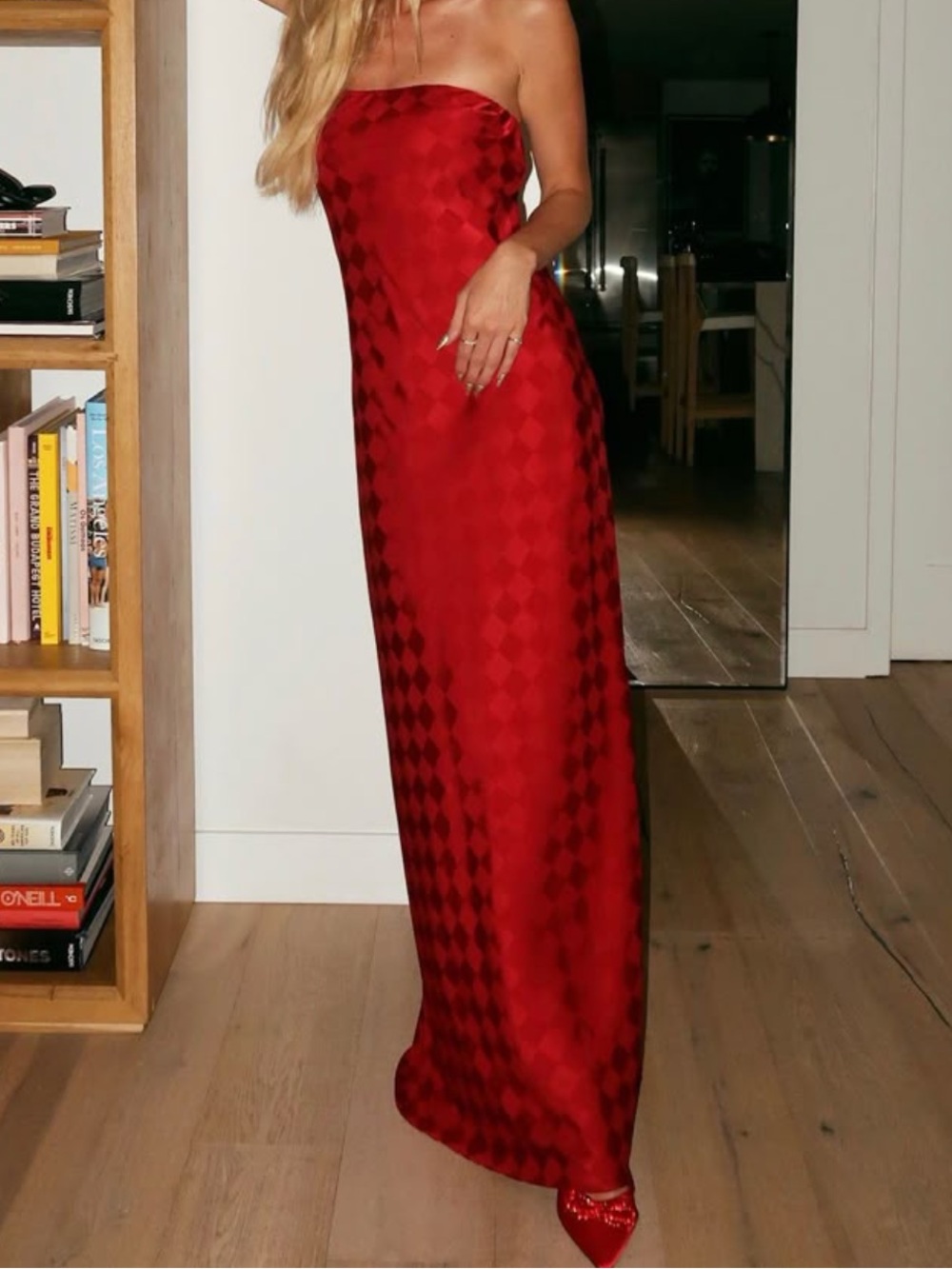 Show Me Your Mumu Taylor Tube Dress in Red Checkered